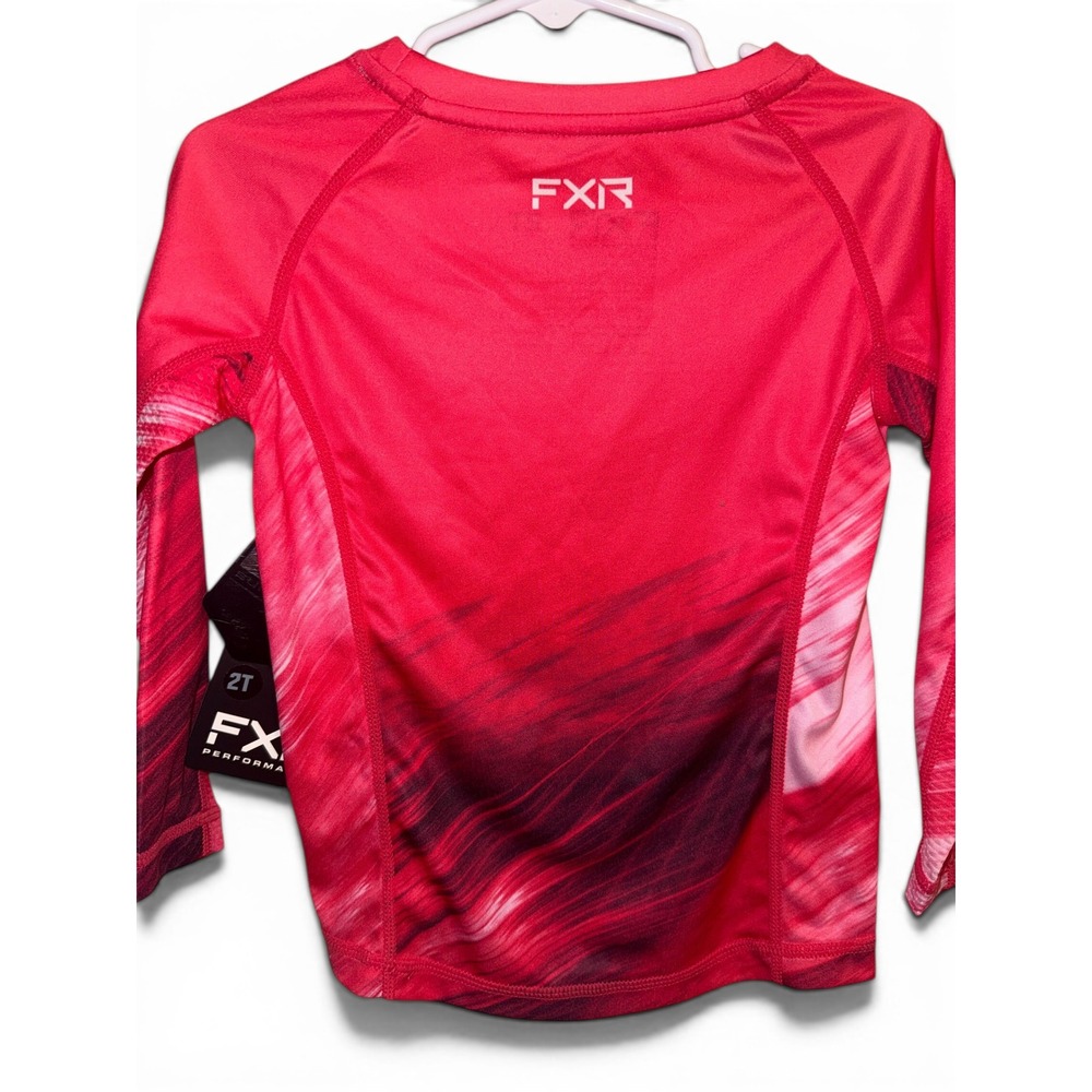 FXR Performance Toddler Attack Long Sleeve Shirt Razz Optic White 2T - Picture 2 of 3